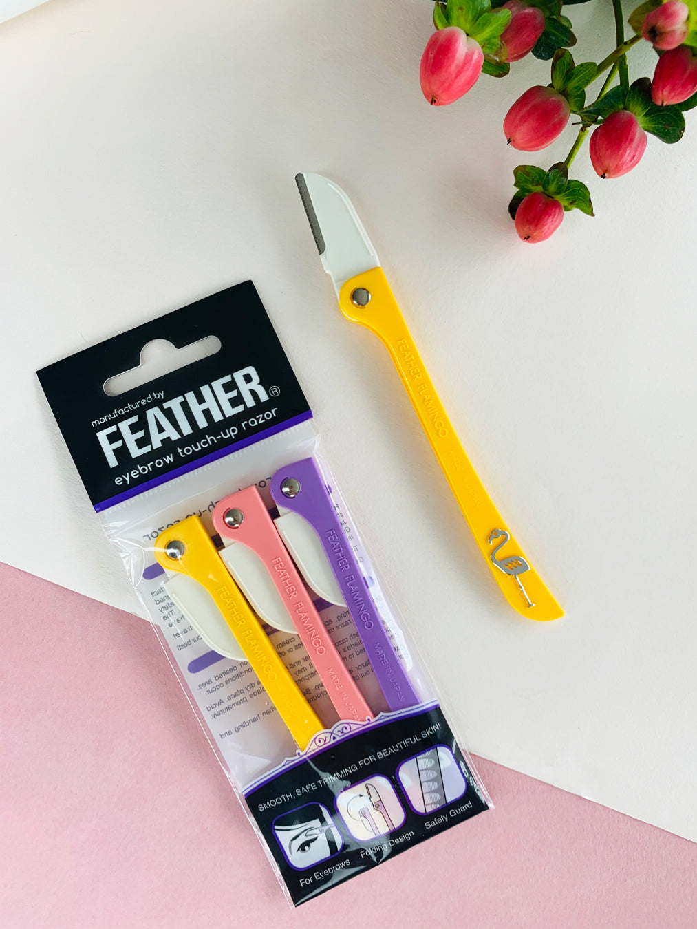 Feather Flamingo Eyebrow Touch Up Razor