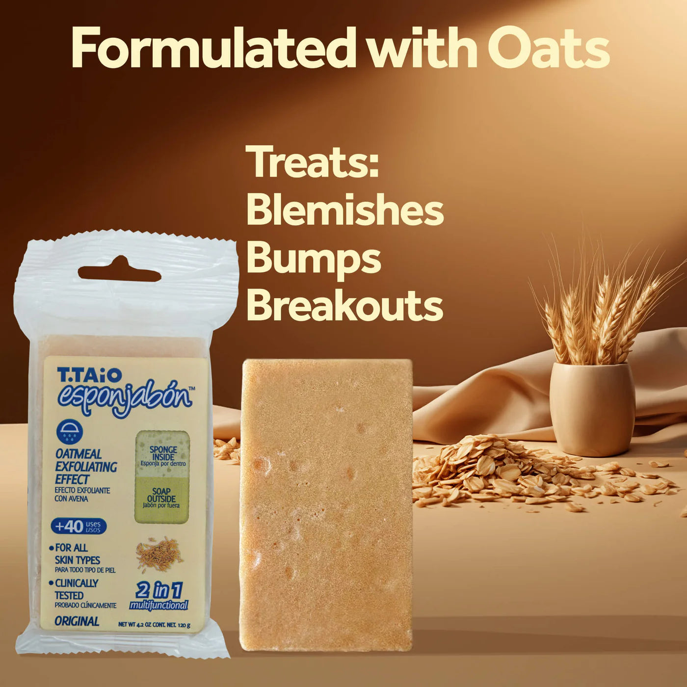 Oatmeal Soap Sponge 2 In 1