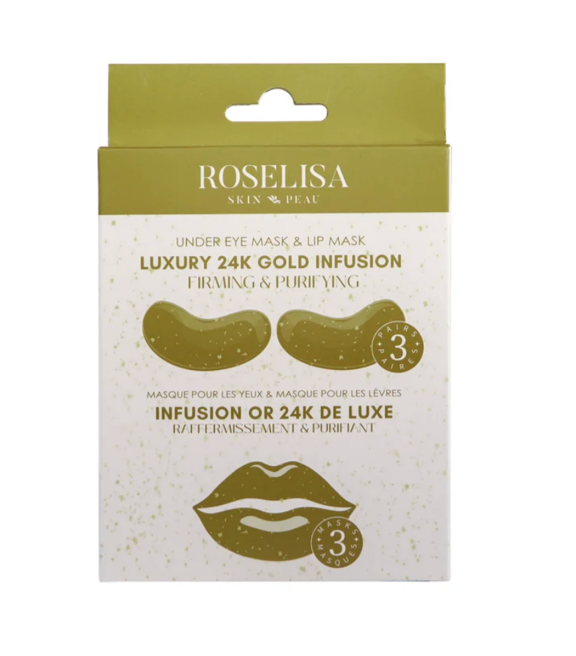 Roselisa Lip & Under-eye Mask Luxury 24K Gold Infusion (Firming & Purifying)