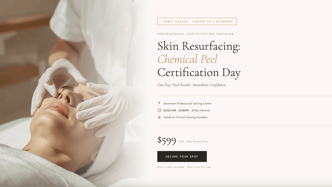 Skin Resurfacing: Chemical Peel. Certification Day