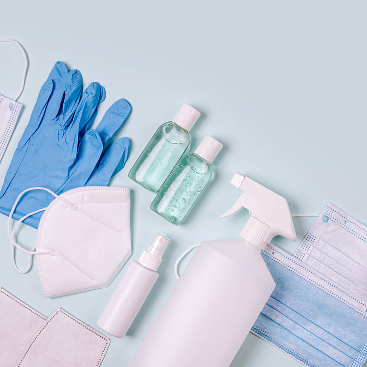Sanitizing materials and gloves