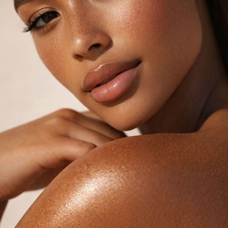 A posing spray tanned woman